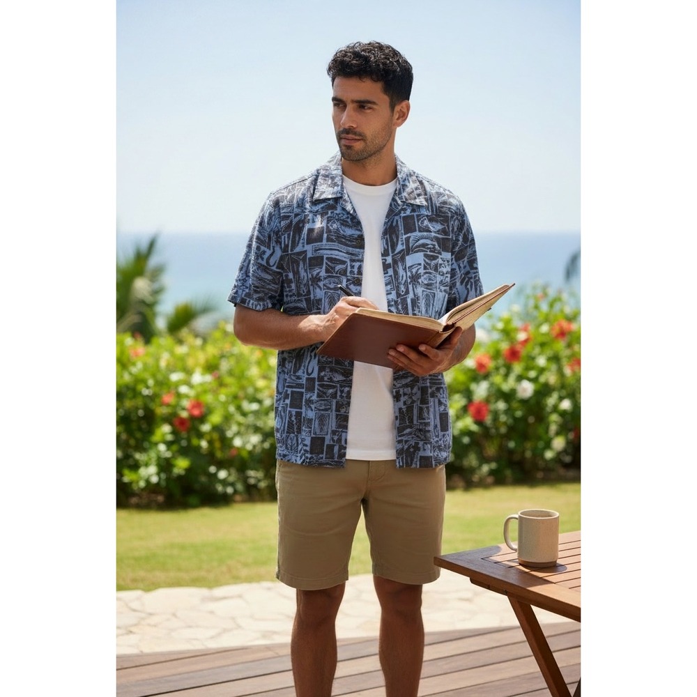 Jack O'Neill Collection Button Up Collared Hawaiian Shirt Tropical Vacation 3XLT